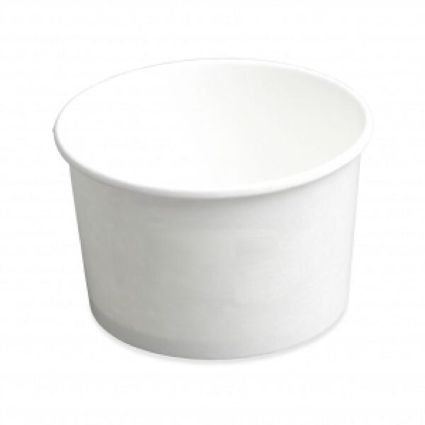 1 compartment coated paper soup cup for food packaging.